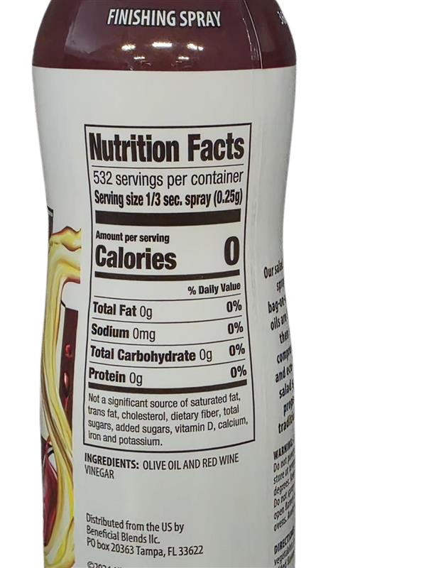 Olive Oil and Red Wine Vinegar, Salad Spray, 4.7 oz(133g)